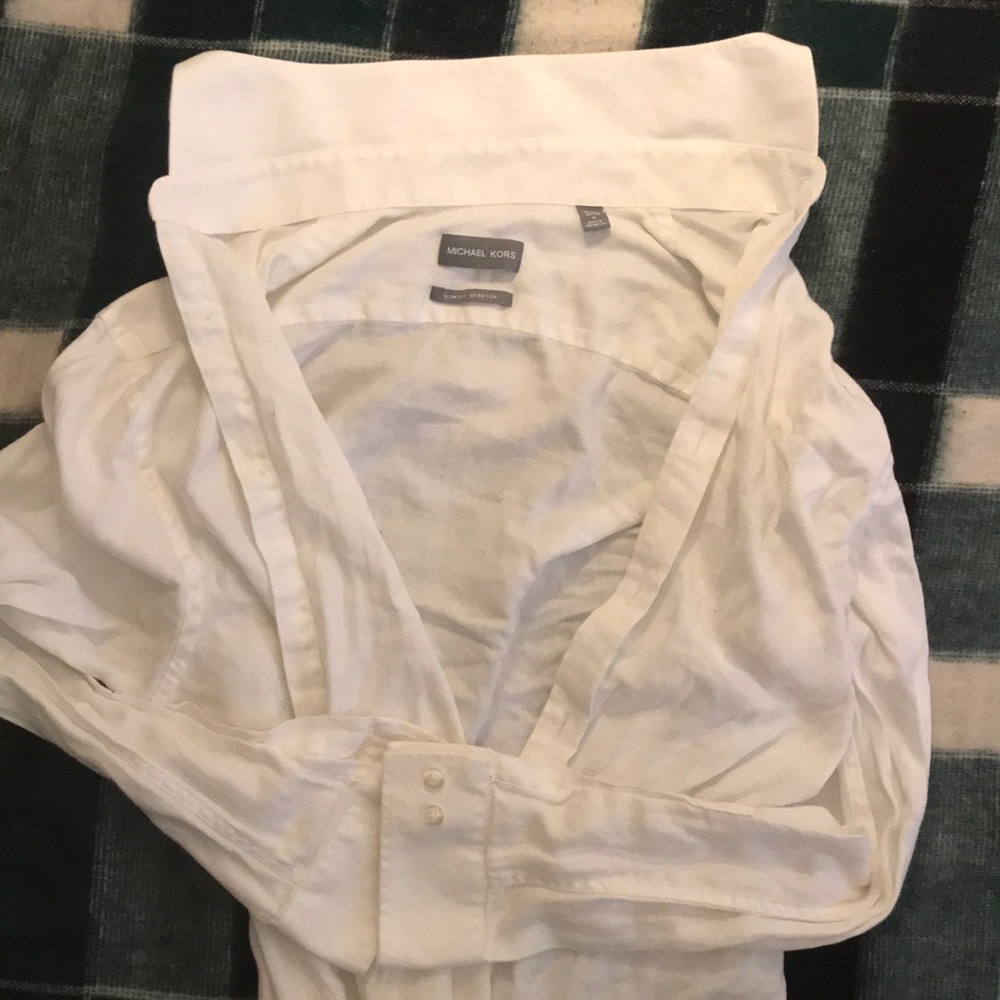 White Micheal kors long sleeve shirt